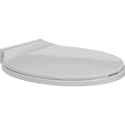 vidaXL Toalettsits mjuk stängning ljusgrå oval