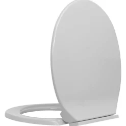 vidaXL Toalettsits mjuk stängning ljusgrå oval