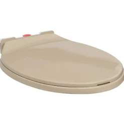 vidaXL Toalettsits mjuk stängning snabbfäste beige oval