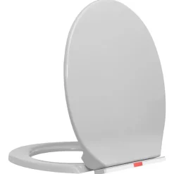 Outlet vidaXL Toalettsits mjuk stängning snabbfäste oval Ljusgrå