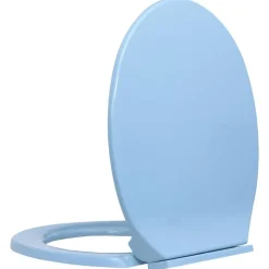vidaXL Toalettsits mjuk stängning blå oval