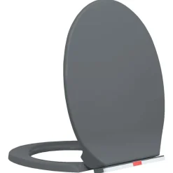 Best vidaXL Toalettsits mjuk stängning snabbfäste oval Grå