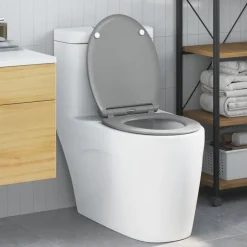 New vidaXL Toalettstol 47 x 37,5 x 3,8 cm Duroplast Grå