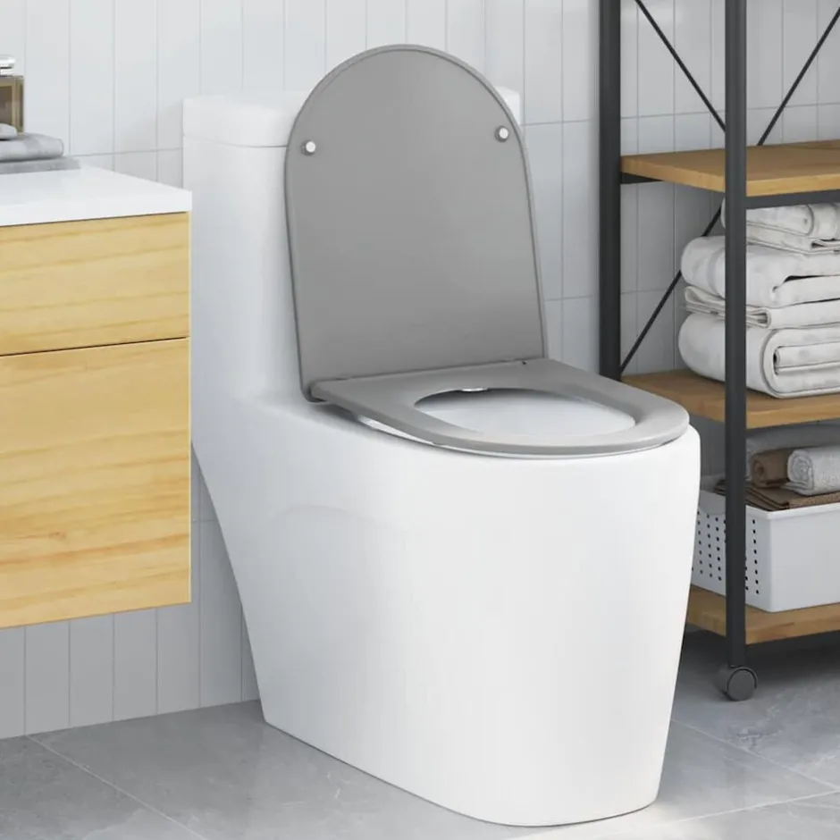 Hot vidaXL Toalettstol 47 x 36 x 3,4 cm Duroplast Grå