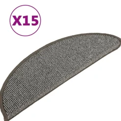 Hot vidaXL Trappmattor 15 st 56x17x3 cm halvrunda Grå