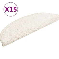 Hot vidaXL Trappmattor 15 st 56x17x3 cm a halvrunda Vit