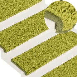 Sale vidaXL Trappmattor 15 st 65x21x4 cm a rektangulära kanter Grön