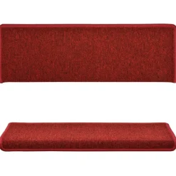 vidaXL Trappmattor 15 st 65x21x4 cm röd rektangulär kant