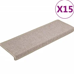 Online vidaXL Trappmattor 15 st 65x21x4 cm rektangulär kant Taupe