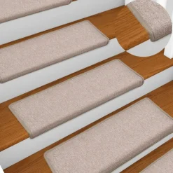 Online vidaXL Trappmattor 15 st 65x21x4 cm rektangulär kant Taupe