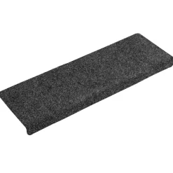 Best vidaXL Trappmattor självhäftande 15 st 65x21x4 cm rektangulär kant Mörkgrå