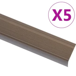 vidaXL Trappnosar i L-form 5 st aluminium 90 cm brun