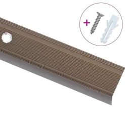 Hot vidaXL Trappnosar i L-form 5 st aluminium 90 cm Brun