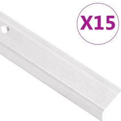 vidaXL Trappnäsor i L-form 15 st aluminium 90 cm silver