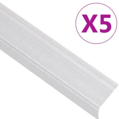 vidaXL Trappnäsor i L-form 5 st aluminium 100 cm silver