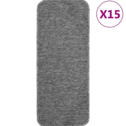 vidaXL Trappstegsmattor halkfri 15 st 60x25 cm rektangulär Grå