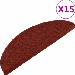 Online vidaXL Trappstegsmattor självhäftande 15 st 56x17x3 cm Röd