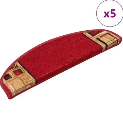 Clearance vidaXL Trappstegsmattor självhäftande 5 st 65x21x4 cm Röd