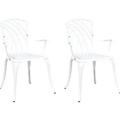 vidaXL Trädgård Stol 2 pcs Vit 53 x 51 x 88,5cm Aluminium