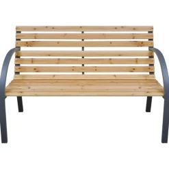 vidaXL Trädgårdsbänk 112 cm massivt granträ