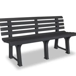 vidaXL Trädgårdsbänk 145,5 cm plast antracit