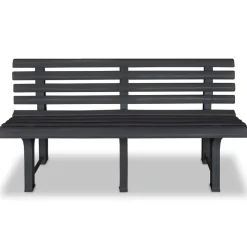 vidaXL Trädgårdsbänk 145,5 cm plast antracit