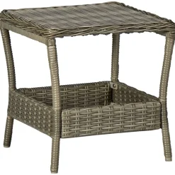 vidaXL Trädgårdsbord brun 45x45x46,5 cm konstrotting