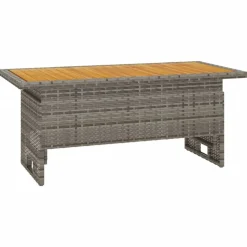 vidaXL Trädgårdsbord 100x50x43/63 cm akaciaträ & konstrotting Grå