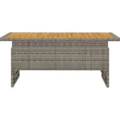 vidaXL Trädgårdsbord 100x50x43/63 cm akaciaträ & konstrotting Grå