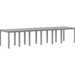 Clearance vidaXL Trädgårdsbord 350 x 100 x 74 cm konstrotting Ljusgrå