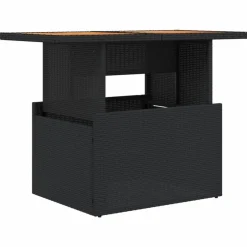 Outlet vidaXL Trädgårdsbord 100x55x73 cm konstrotting och akaciaträ Svart