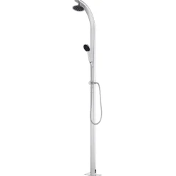 vidaXL Trädgårdsdusch med brunt golv 220 cm aluminium