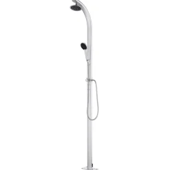 Discount vidaXL Trädgårdsdusch med tt golv 220 cm aluminium Grå
