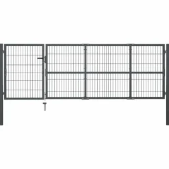 Sale vidaXL Trädgårdsgrind med stolpar stål 350x100 cm Antracit