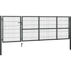 Sale vidaXL Trädgårdsgrind med stolpar stål 350x100 cm Antracit