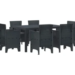 Online vidaXL Trädgårdsmöbelset 7 pcs Polt rotting Antracit