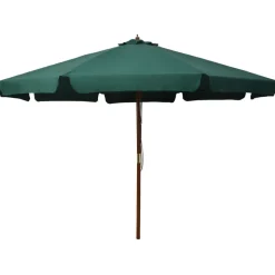 vidaXL Trädgårdsparasoll med trästång 330 cm grön