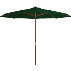 Best vidaXL Trädgårdsparasoll med trästång t 350 cm Grön