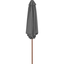 vidaXL Trädgårdsparasoll med trästång 270 cm antracit