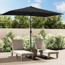Discount vidaXL Trädgårdsparasoll med metallstång 300x200 cm Svart