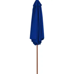 vidaXL Trädgårdsparasoll med trästång blå 270 cm