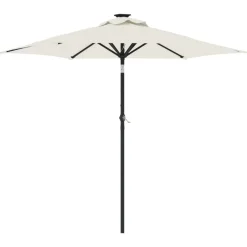 Online vidaXL Trädgårdsparasoll med stålstång 225x225x212 cm Vit