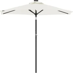 Online vidaXL Trädgårdsparasoll med stålstång 225x225x212 cm Vit