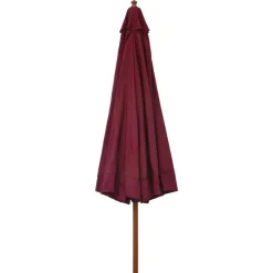 Hot vidaXL Trädgårdsparasoll med trästång 330 cm Vinröd