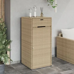 vidaXL Trädgårdsskåp beige 55x55x111 cm konstrotting