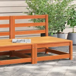 vidaXL Trädgårdssoffa utan armstöd vaxbrun 70x70x67 cm massiv furu