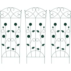 vidaXL Trädgårdsstängsel 3 pcs Grön 110,5 x 42,5 cm Stål
