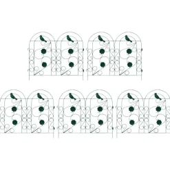 vidaXL Trädgårdsstängsel 5 pcs Grön Stål