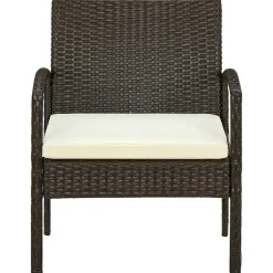 Outlet vidaXL Trädgårdsstol med dyna konstrotting Brun