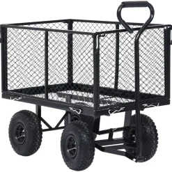 Outlet vidaXL Trädgårdsvagn 350 kg Svart